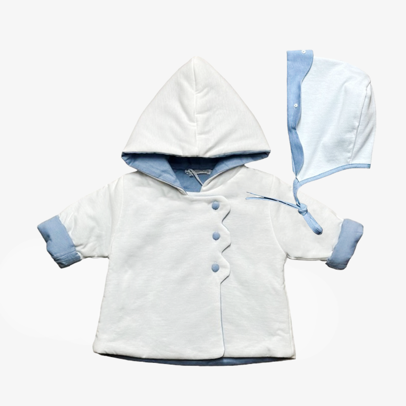 Jacket And Bonnet - White-blue