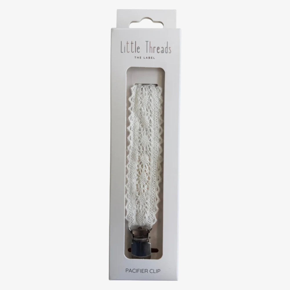 Scallop Paci Clip - White