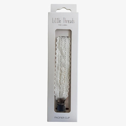 Scallop Paci Clip - White