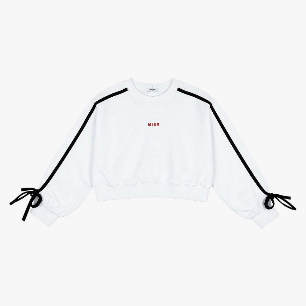 Tie Crop Sweatshirt - White
