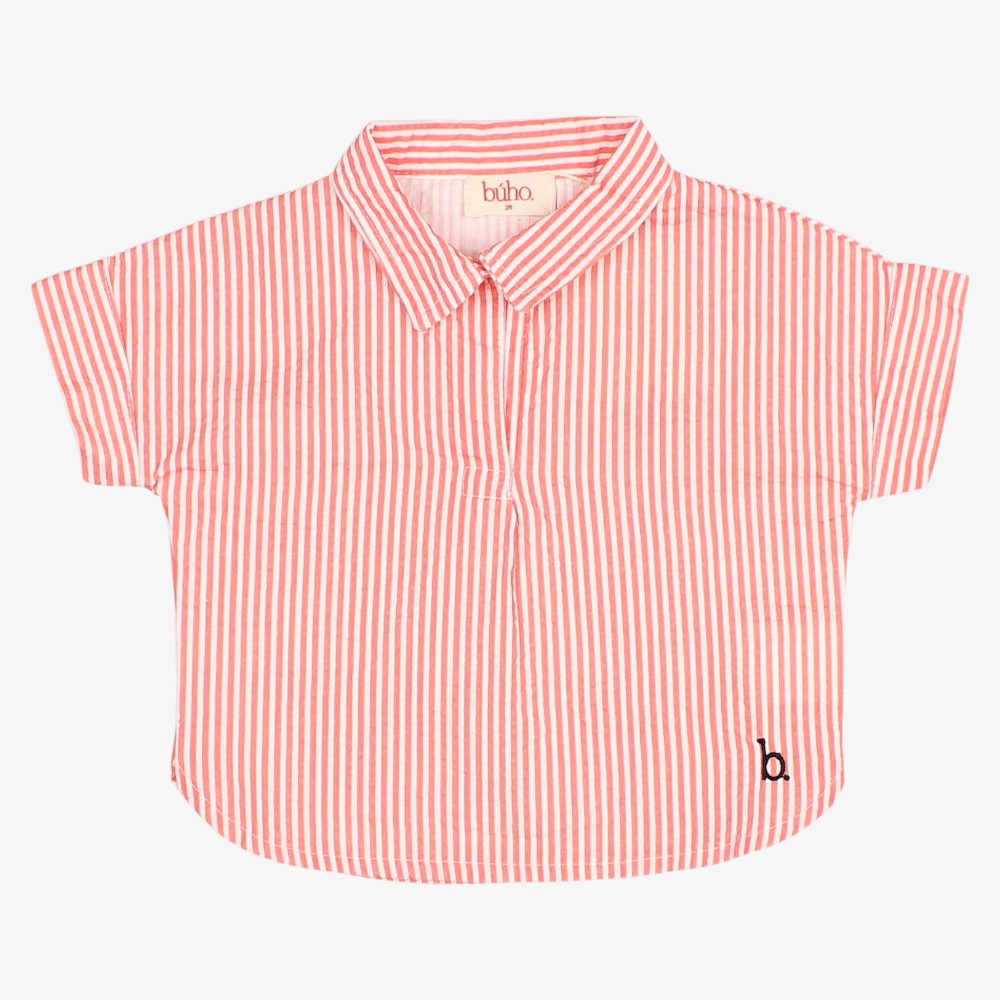 Stripe Shirt And Bloomer - Coral