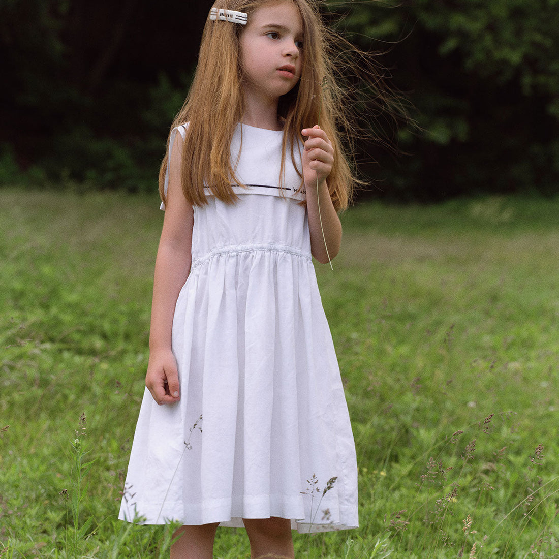 Marine Collar Dress - Ivory