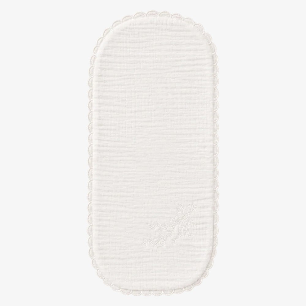 Embroidered Burp Cloth - Ivory