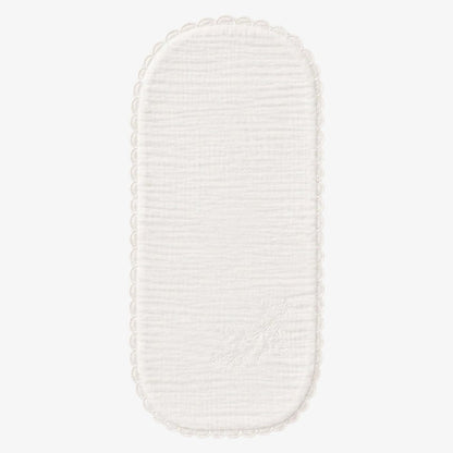 Embroidered Burp Cloth - Ivory