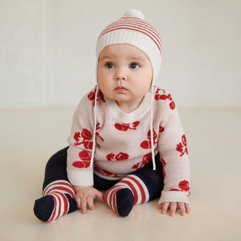 Acorn Blosue And Leggings - Ecru-red