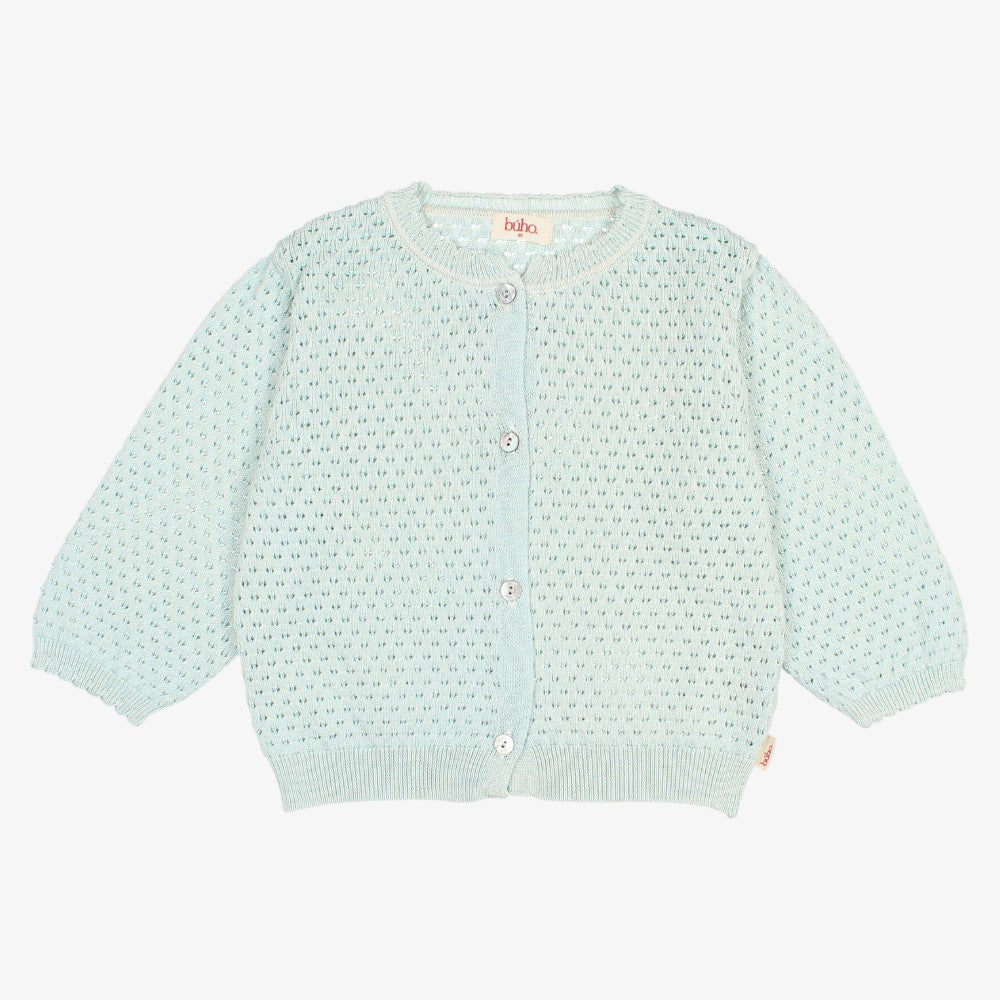 Fine Knit Cardigan - Aqua