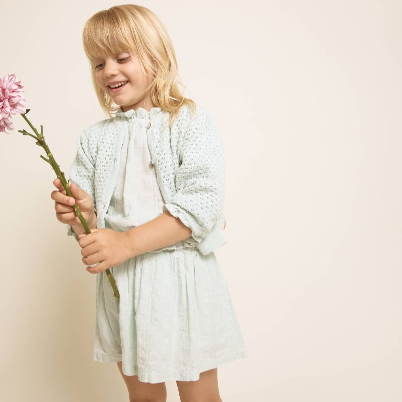 Fine Knit Cardigan - Aqua