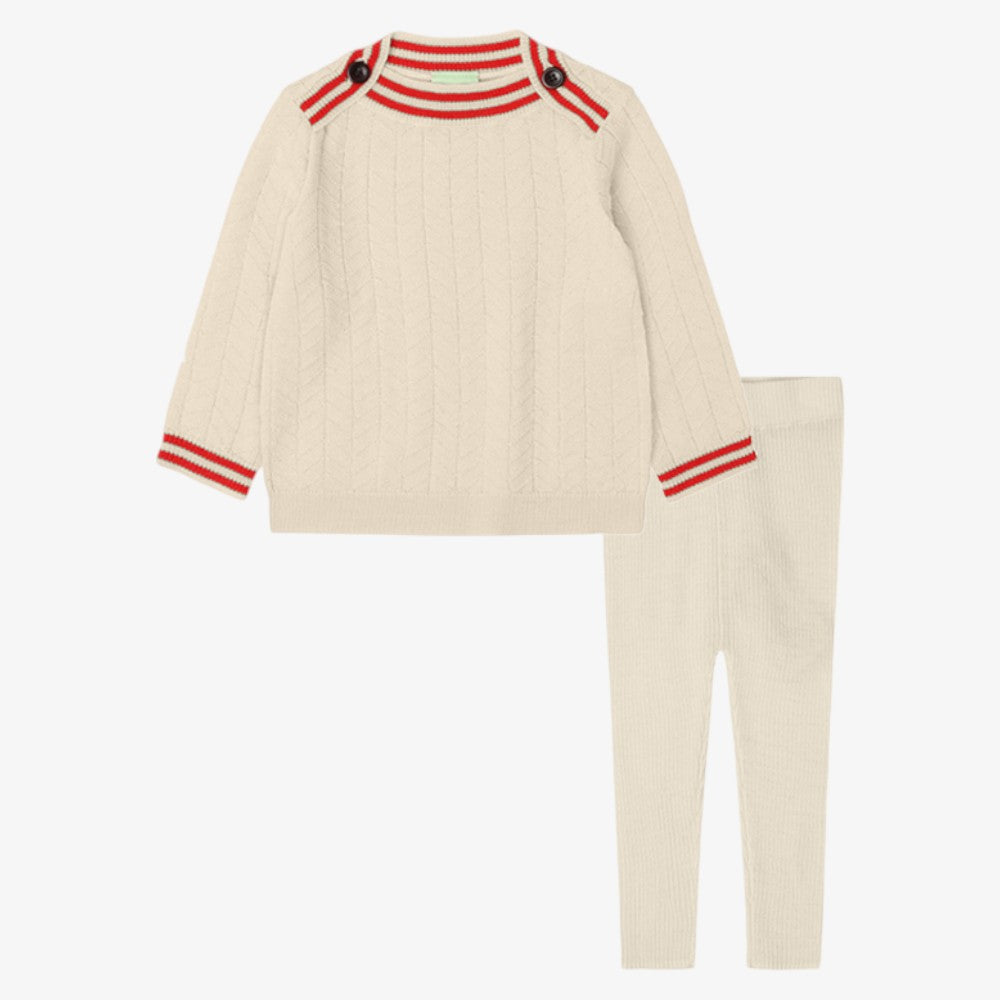 Zig Zag Sweater And Leggings - Ecru