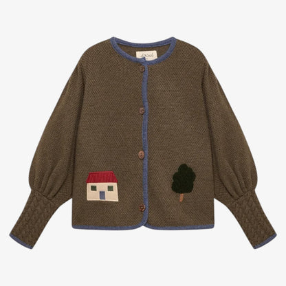 Austrian Embroidered Cardigan - Khaki
