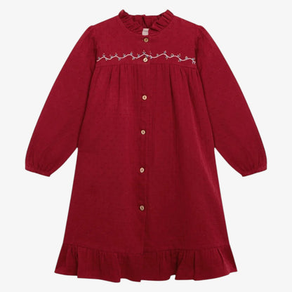 PLUMETI EMBROIDERED DRESS - Burgundy