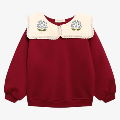 Embroidered Sweatshirt - Cherry