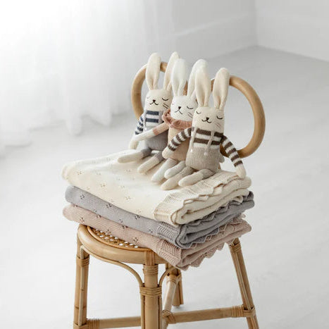Scallop Pointelle Blanket - Natural
