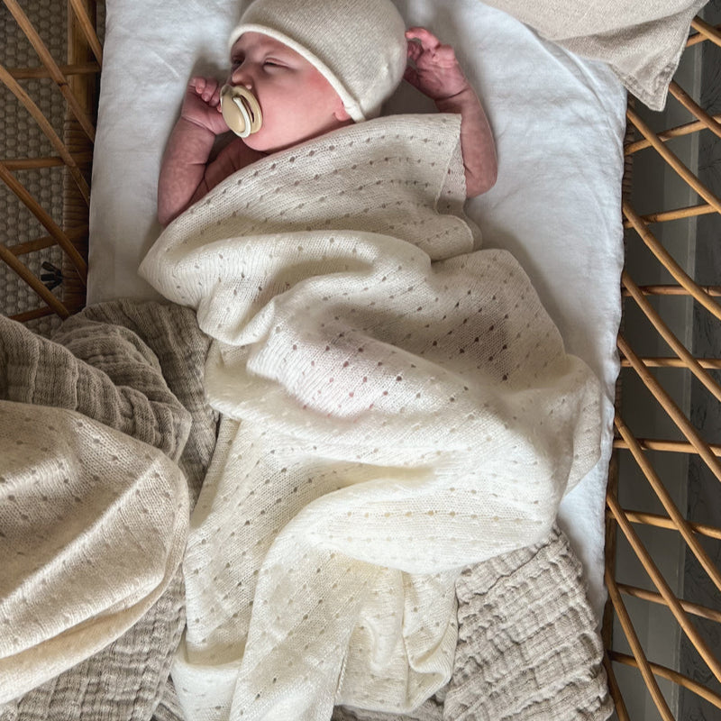 Pointelle Blanket - Ivory