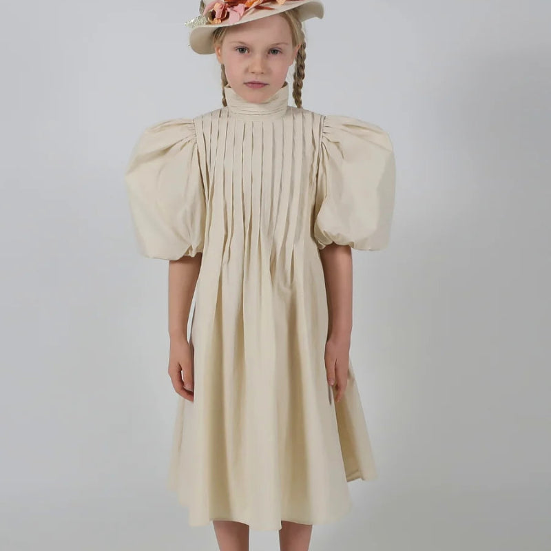Harriet Pin Tuck Dress - Ivory