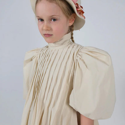 Harriet Pin Tuck Dress - Ivory