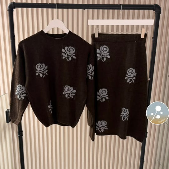 Floral Skirt - Black
