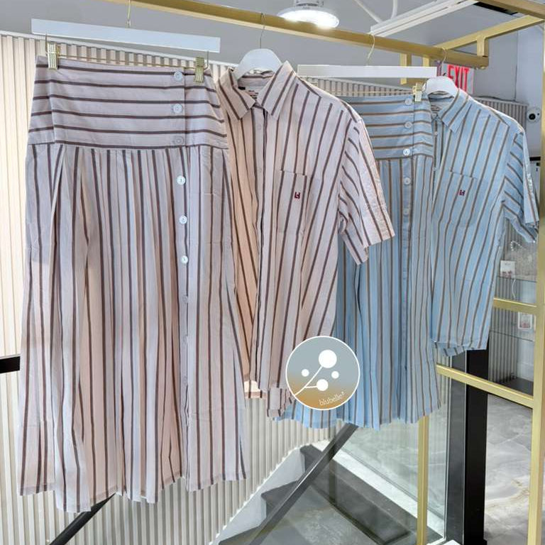 Stripe Skirt - Sky