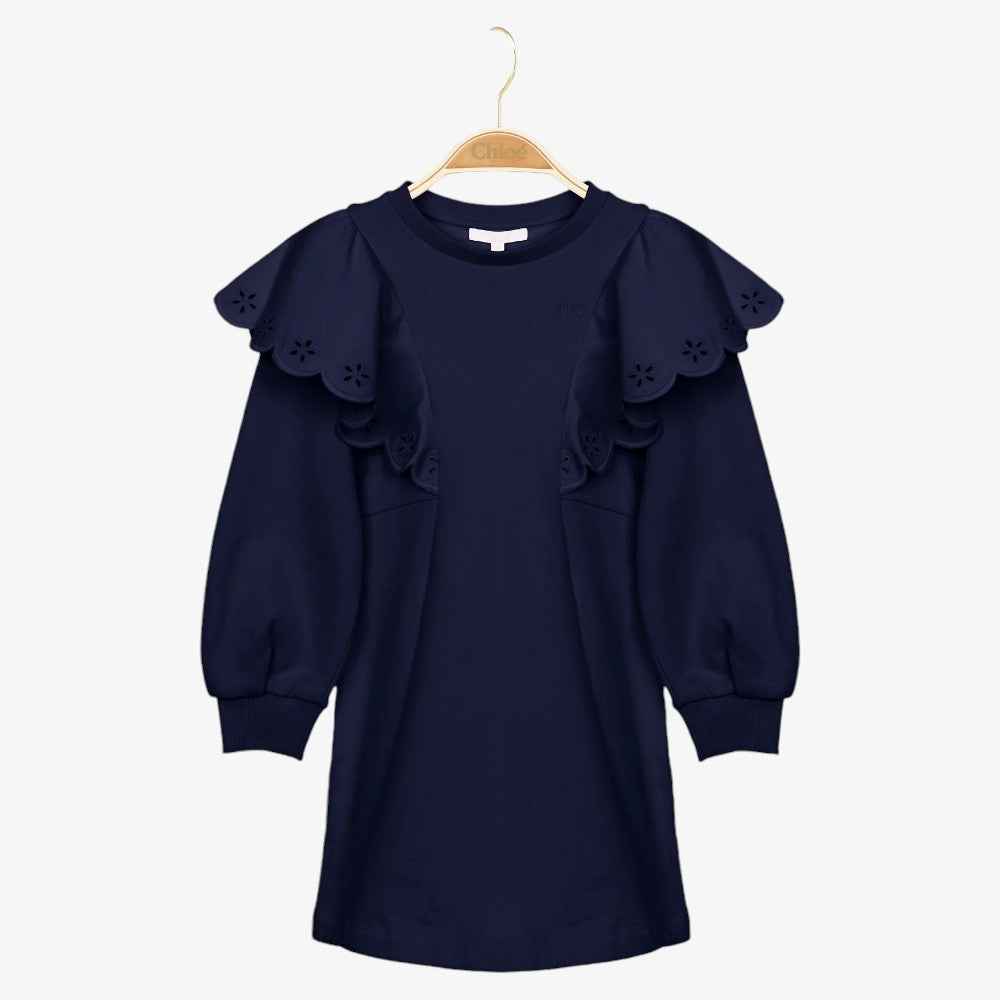 Flounce Dress - Navy