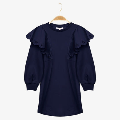 Flounce Dress - Navy