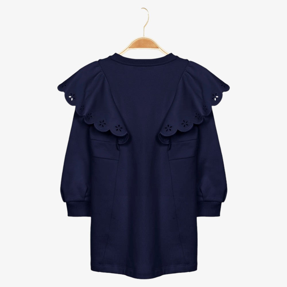 Flounce Dress - Navy