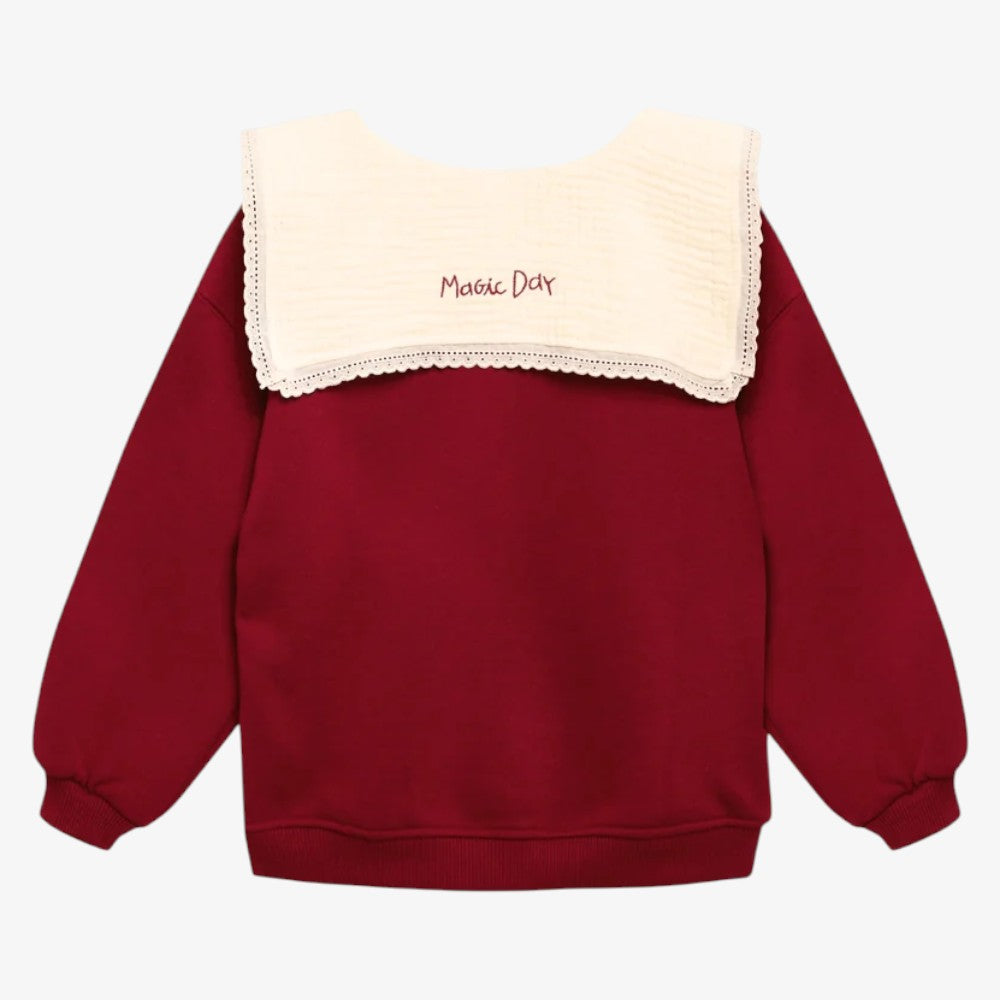 Embroidered Sweatshirt - Cherry