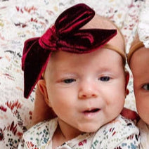 Velvet Bow Headband - Wine