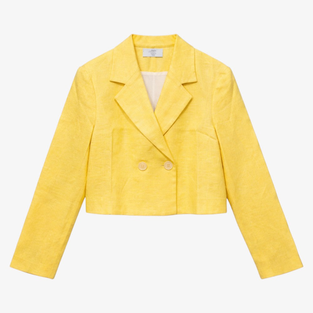 Aria Crop Jacket - Yellow