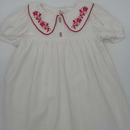 Sophie Dress - Ecru &amp; Red