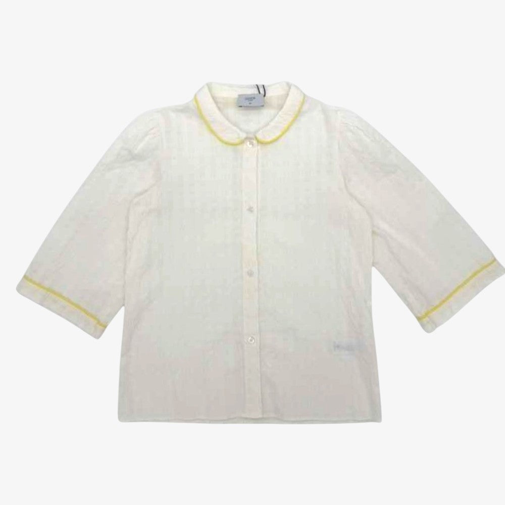 Iris Blouse - White &amp; Yellow