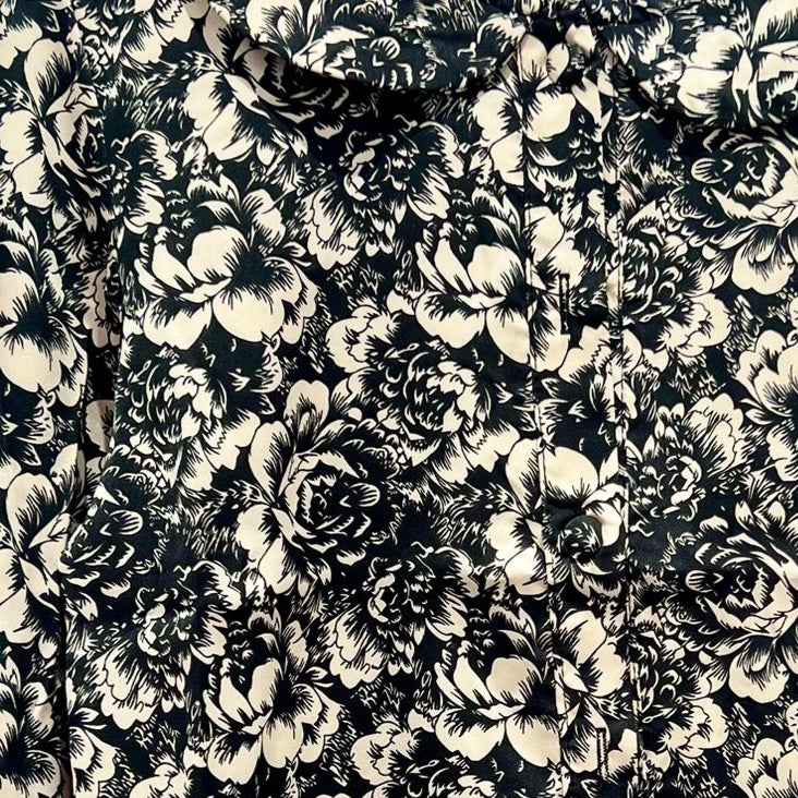 Floral Silk Blouse - Black