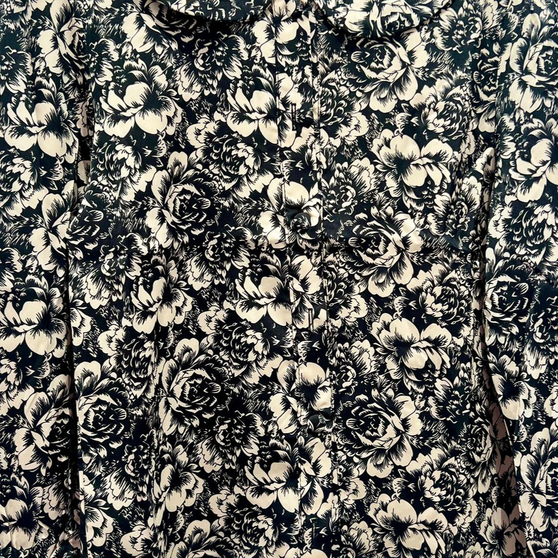 Floral Silk Blouse - Black