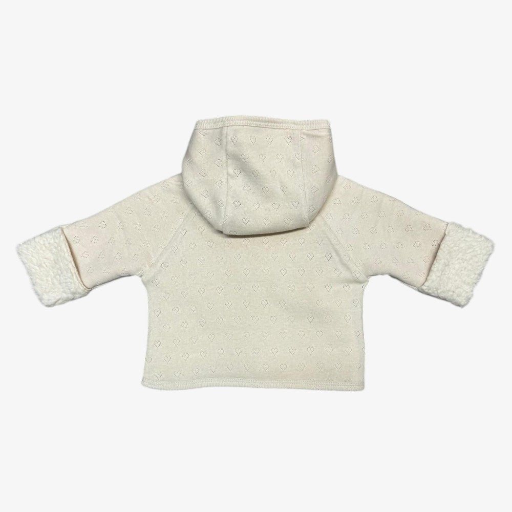 Heart Pointelle Jacket - Natural