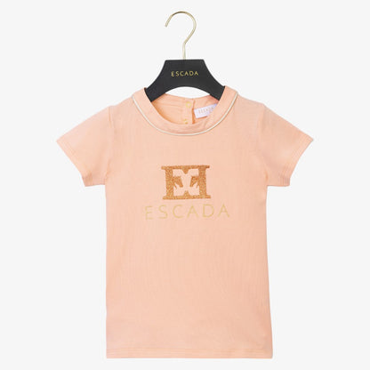 Logo Piped Trim T-Shirt - Peach Pearl