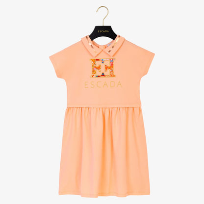 Logo Collar Dress - Peach Pearl