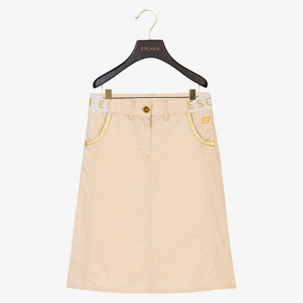 Midi Twill Skirt - Oatmeal