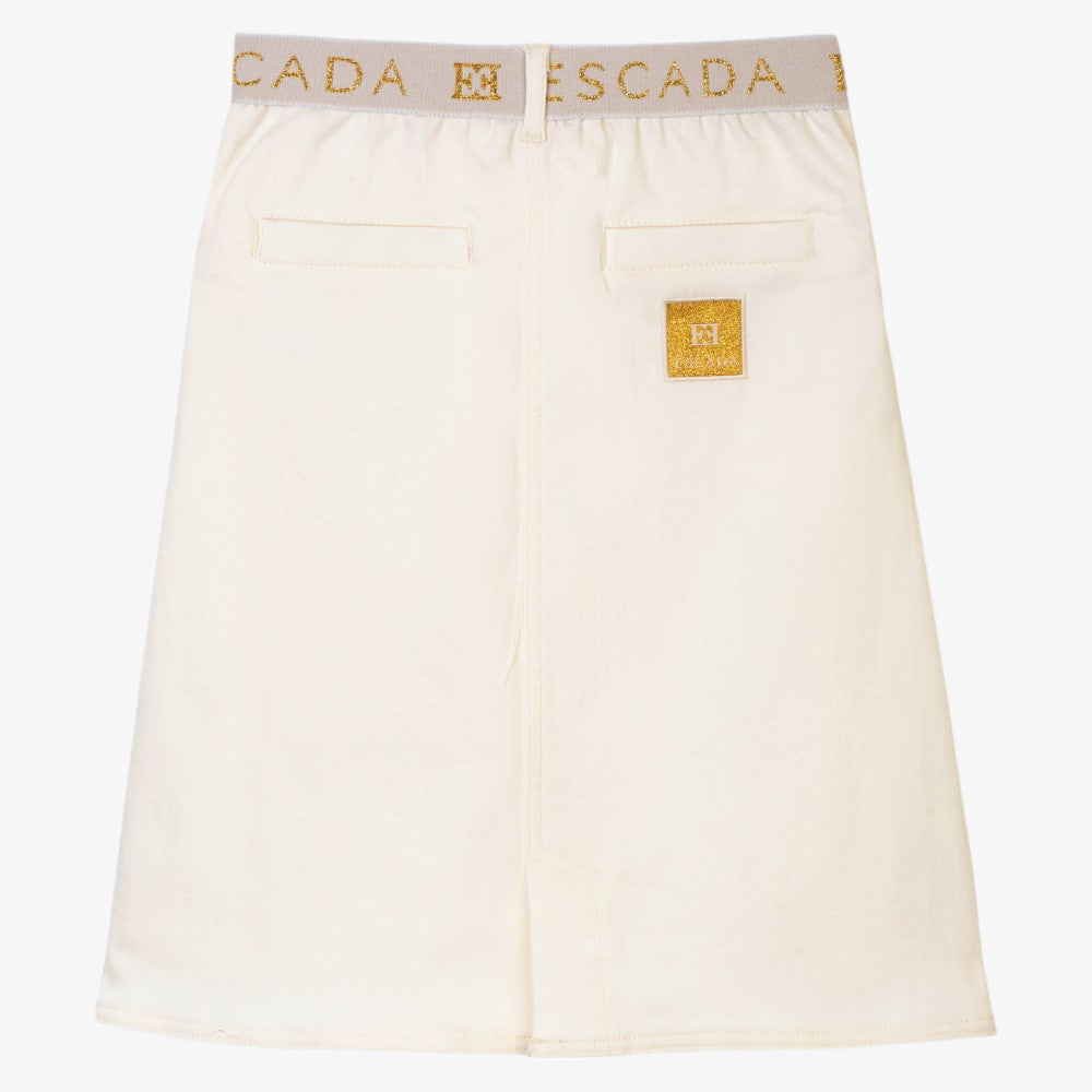 Midi Twill Skirt - Bright White