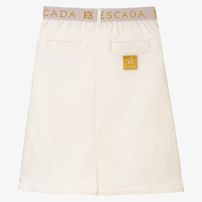 Midi Twill Skirt - Bright White