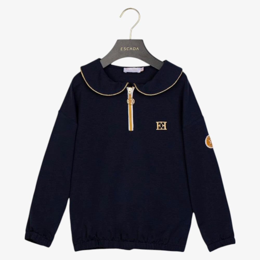 Collar Top - Navy