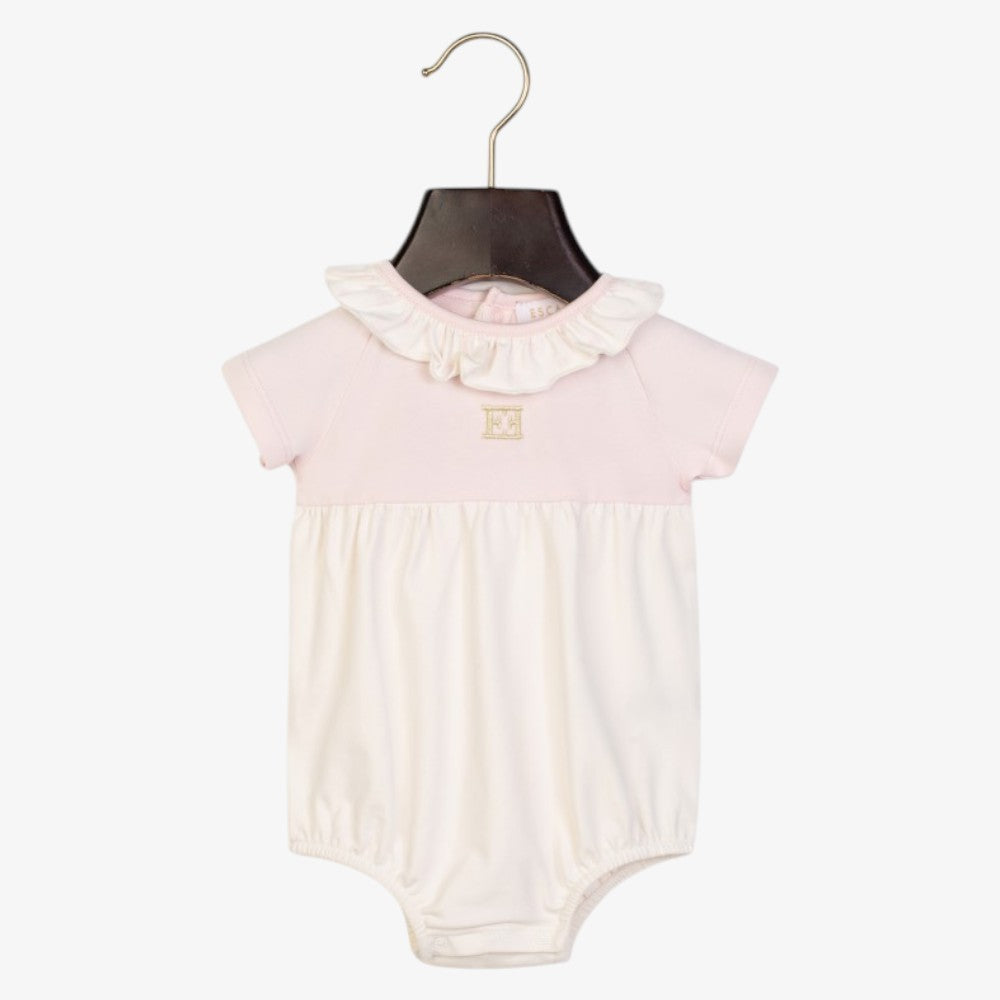 Ruffle Collar Onesie - Pink