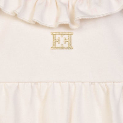 Ruffle Collar Onesie - White