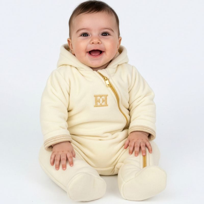 Hooded Footie - Antique White