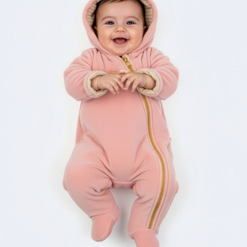 Hooded Footie - Rose