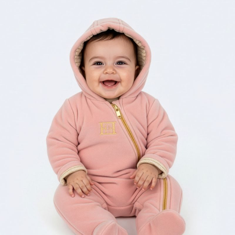 Hooded Footie - Rose