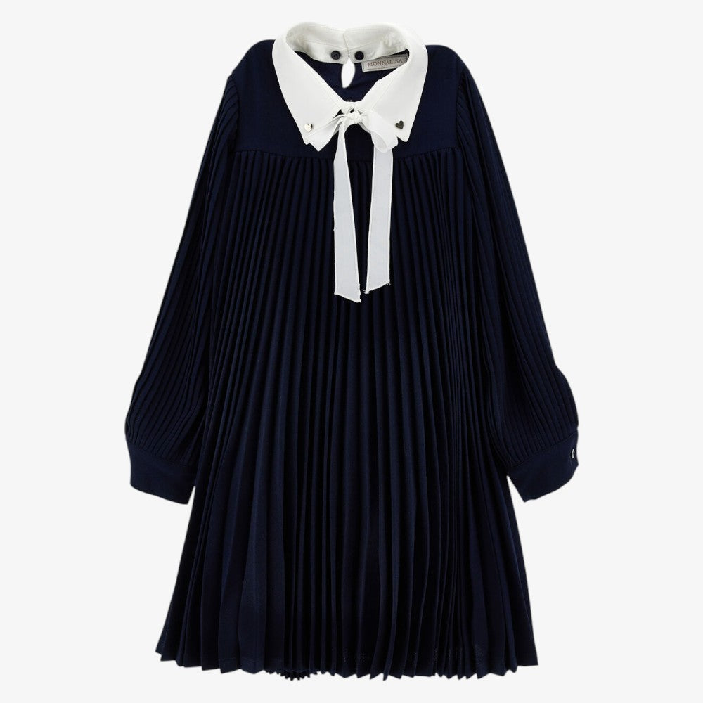 Nina Pleated Dress - Dark Blue