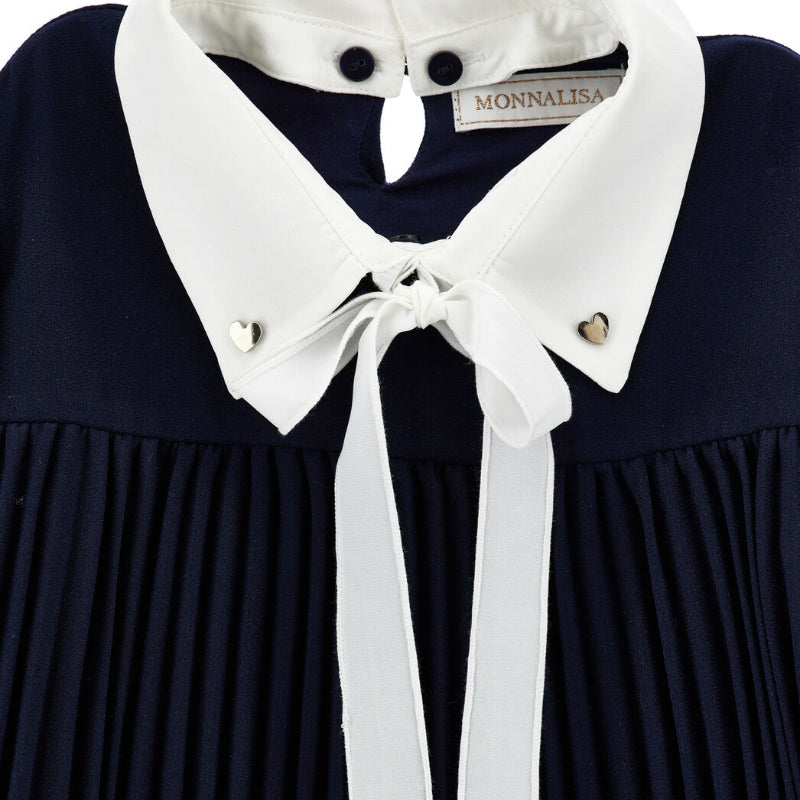 Nina Pleated Dress - Dark Blue