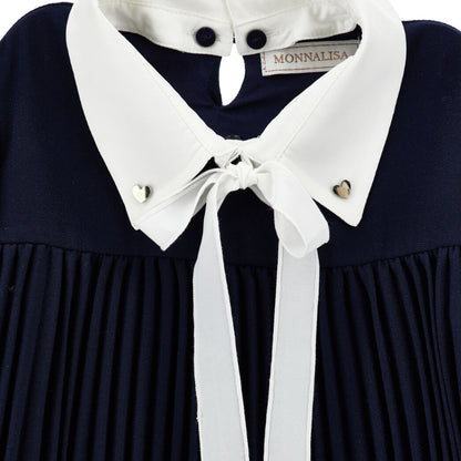 Nina Pleated Dress - Dark Blue