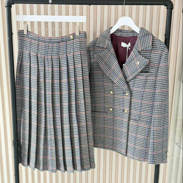 Houndstooth Tailored Jacket - Charcoal