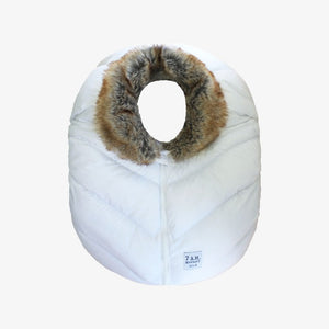 7am Car Seat Cocoon - White Faux Fur