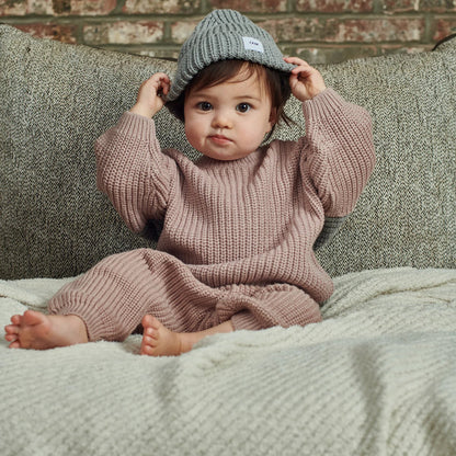Chunky Beanie - Heather Grey