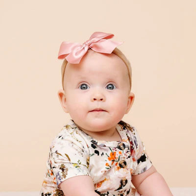 Satin Bow Headband - French Pink